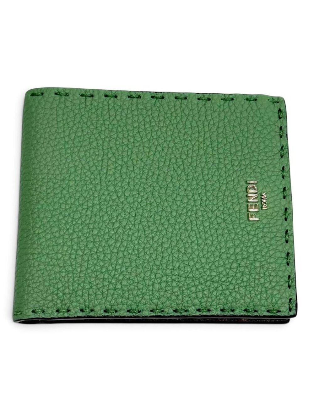 Fendi Selleria Bifold Logo Leather Compact Wallet